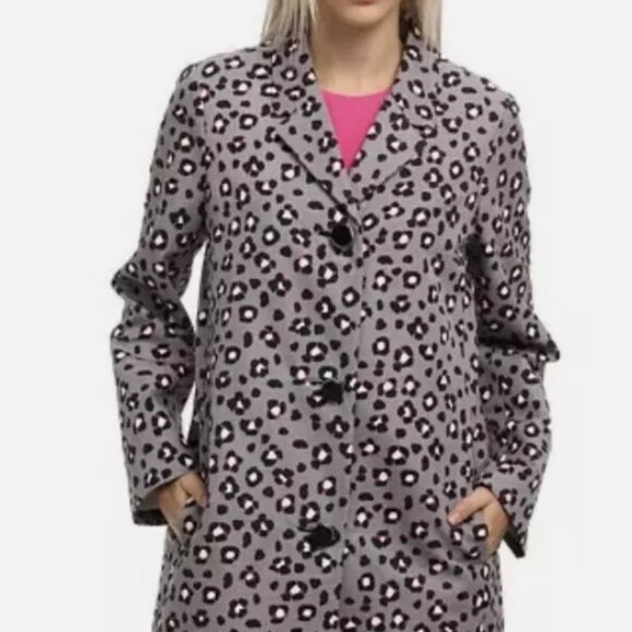 Kate Spade Cyber Cheetah Feti Coat Sz M, worn once! - Picture 1 of 10